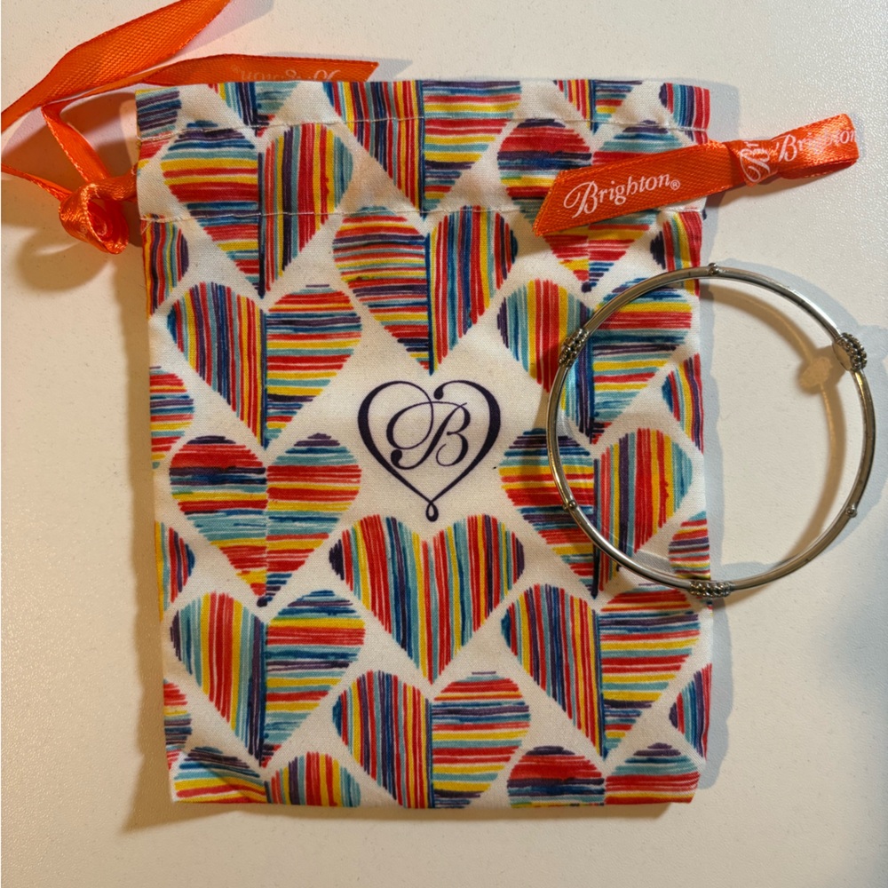 Brighton Colorful Striped Clutch with Silver Accents